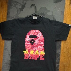 Black and pink Bape tee shirt